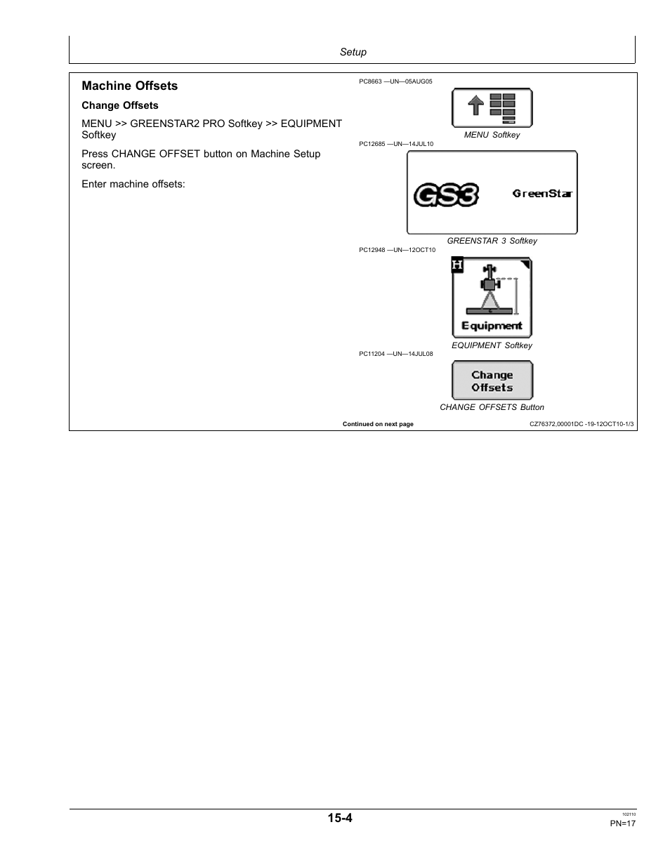 Machine offsets | John Deere OMPFP10808 User Manual | Page 17 / 52