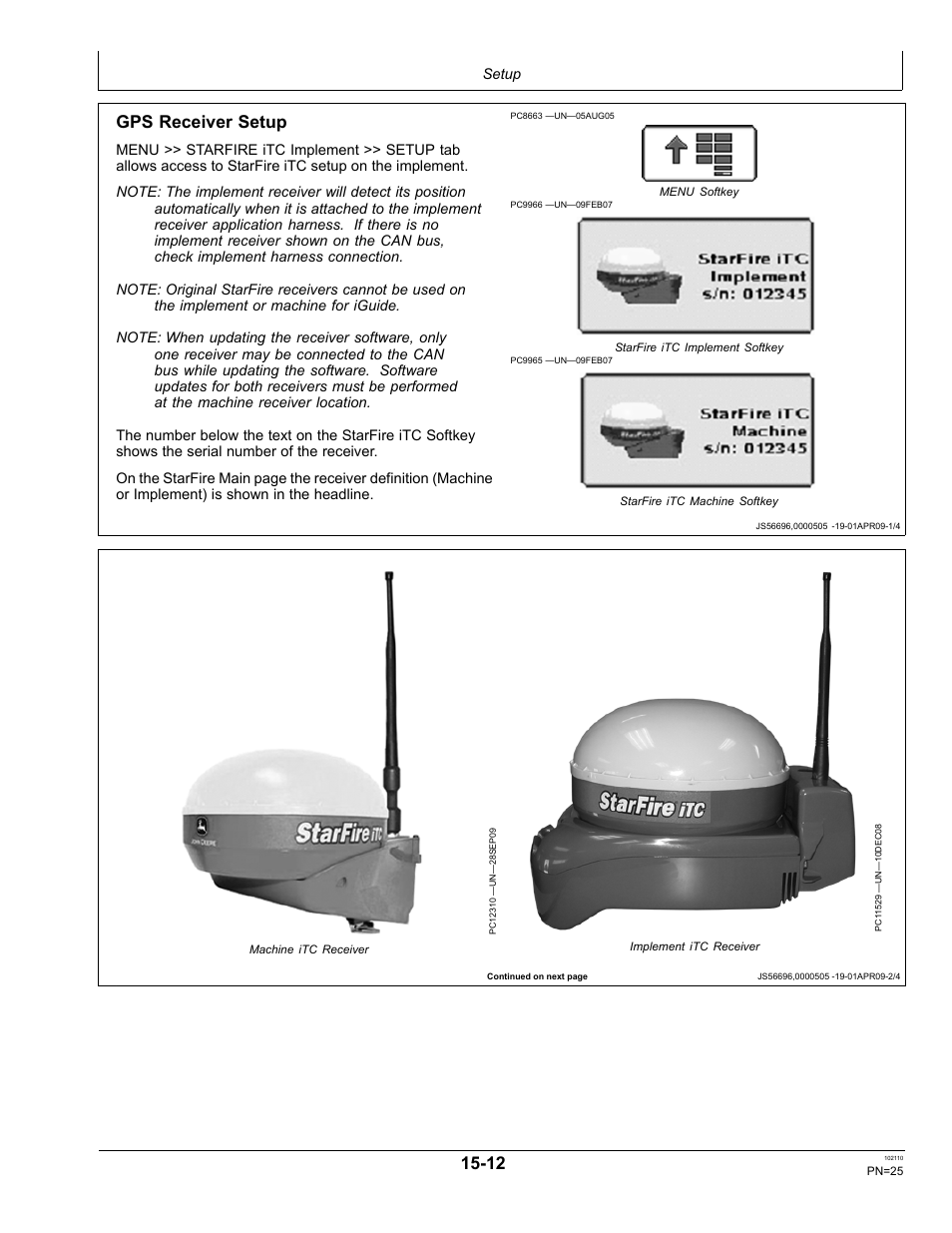 Gps receiver setup | John Deere OMPFP10808 User Manual | Page 25 / 52