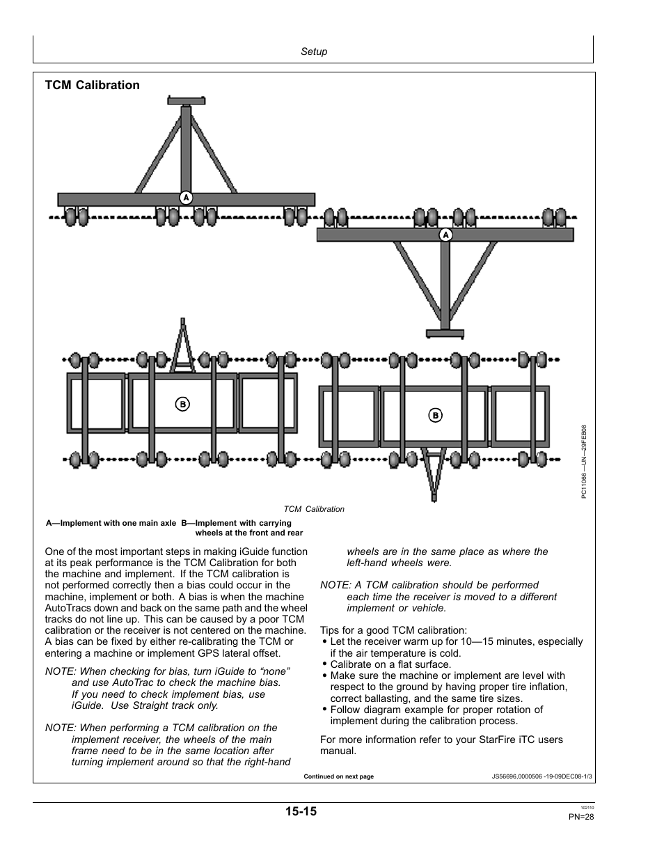 Tcm calibration | John Deere OMPFP10808 User Manual | Page 28 / 52