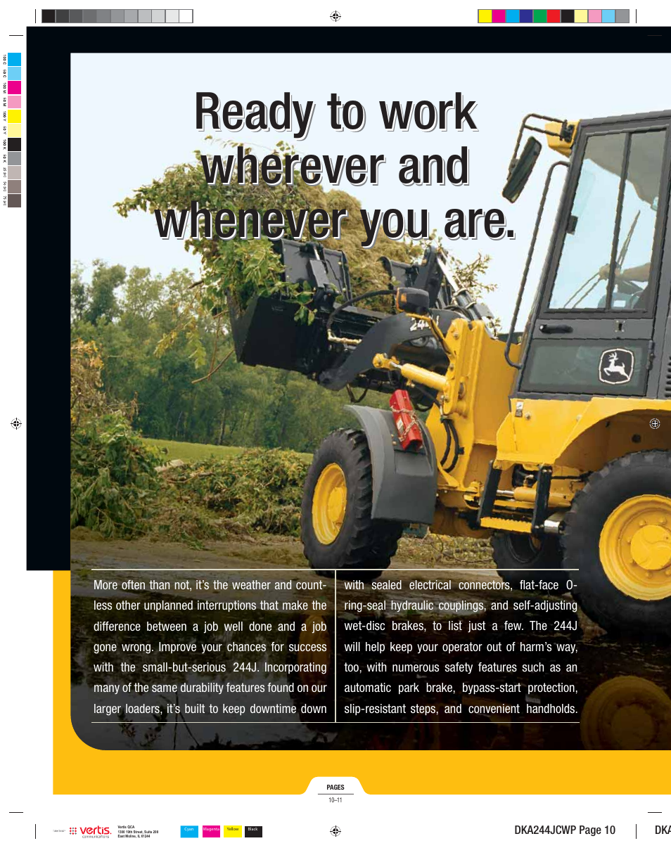 Dka244jcwp_010, Ready to work wherever and whenever you are | John Deere 244J User Manual | Page 10 / 18