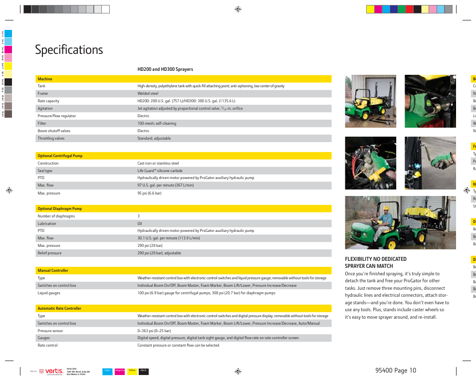 Specifications | John Deere HD300 User Manual | Page 10 / 12