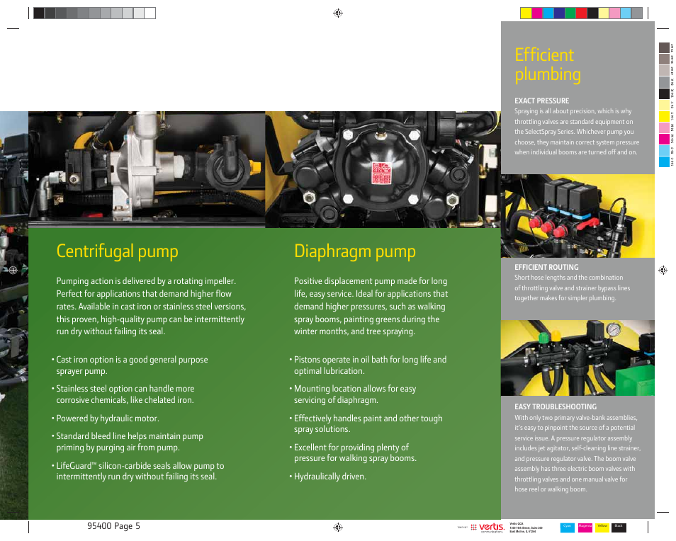 Diaphragm pump, Centrifugal pump, Efficient plumbing | John Deere HD300 User Manual | Page 5 / 12
