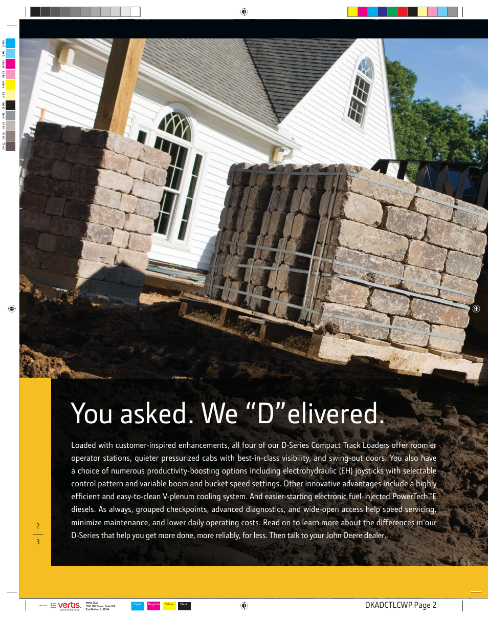 Dkadctlcwp_002, You asked. we “d”elivered | John Deere D-SERIES 333D User Manual | Page 2 / 20