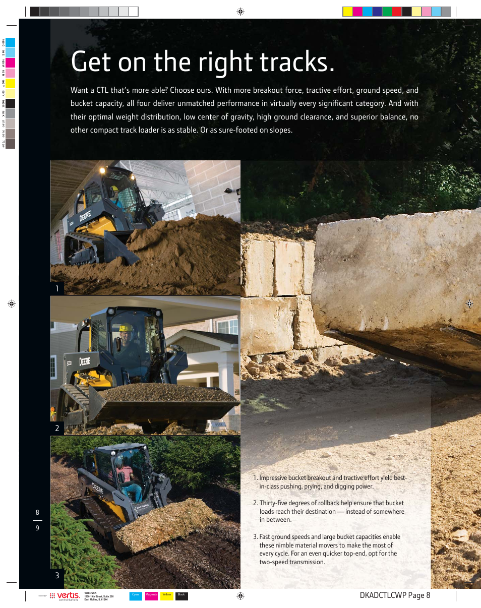 Dkadctlcwp_008, Get on the right tracks | John Deere D-SERIES 333D User Manual | Page 8 / 20