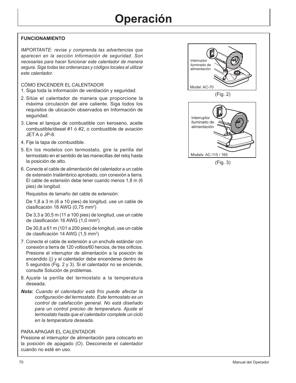 Operación | John Deere AC-70 User Manual | Page 70 / 84