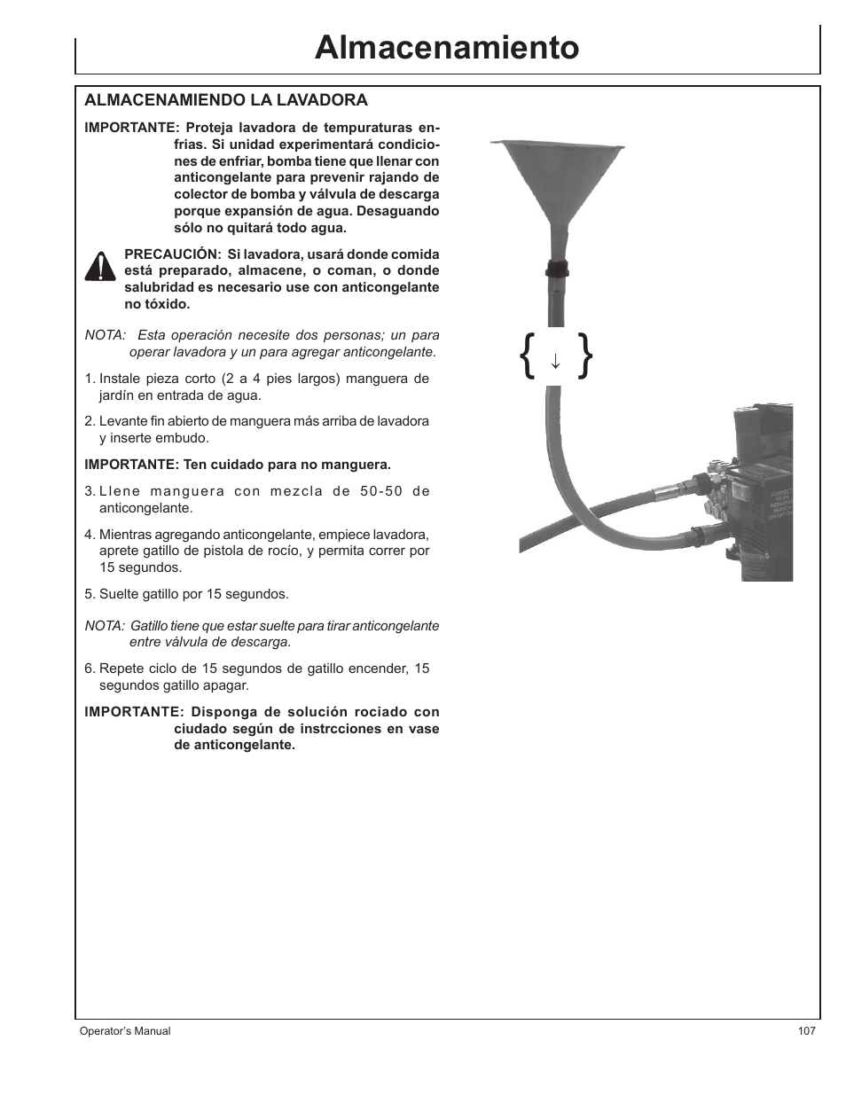 Almacenamiento | John Deere HR1250E1 User Manual | Page 107 / 116