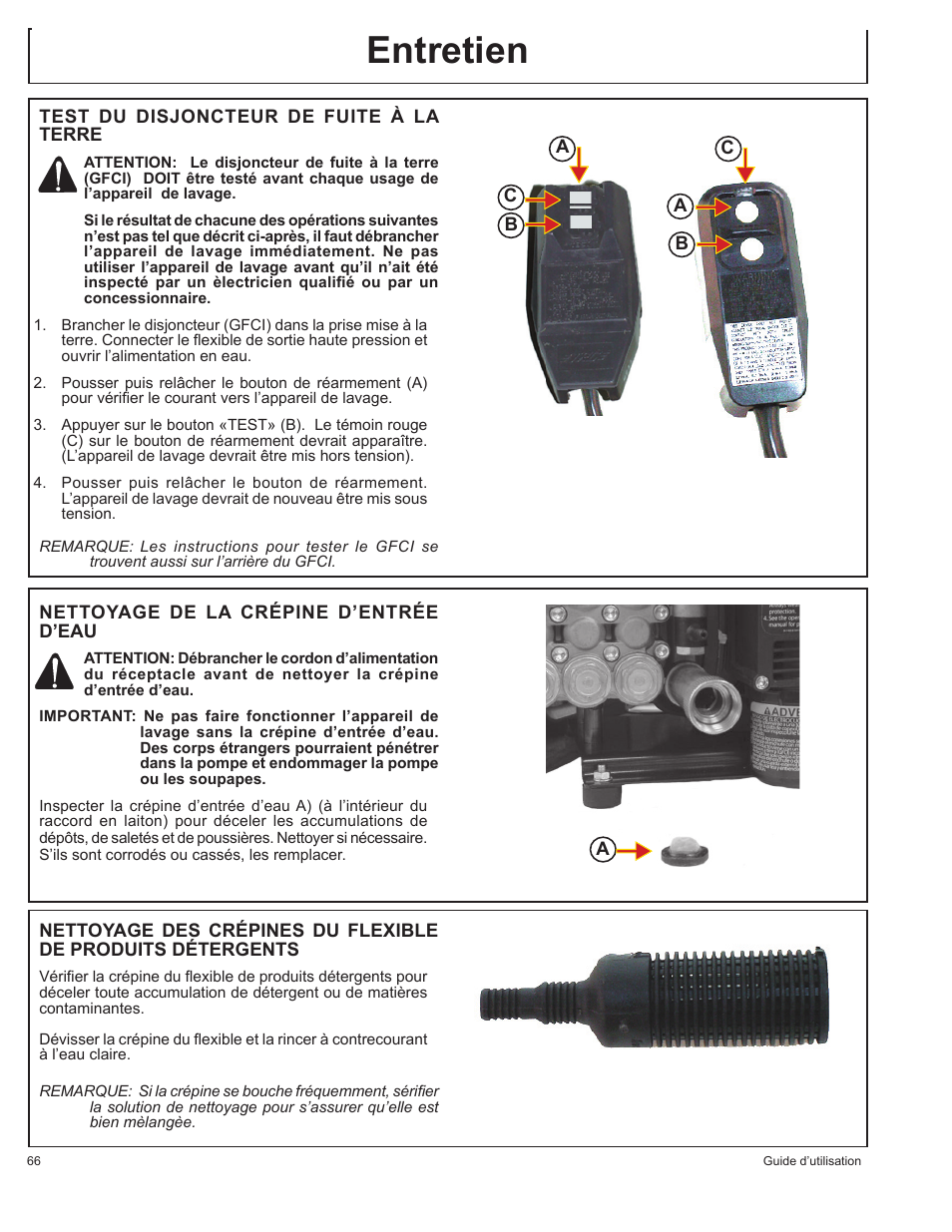 Entretien | John Deere HR1250E1 User Manual | Page 66 / 116