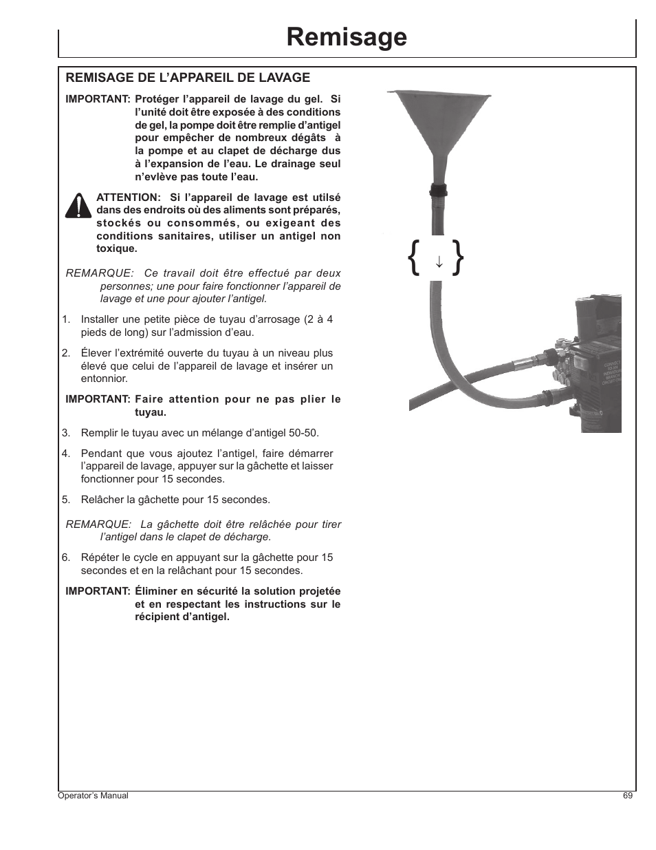 Remisage | John Deere HR1250E1 User Manual | Page 69 / 116