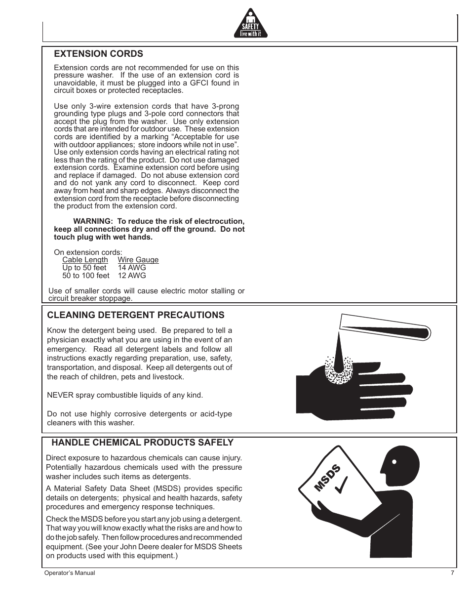 Msds | John Deere HR1250E1 User Manual | Page 7 / 116