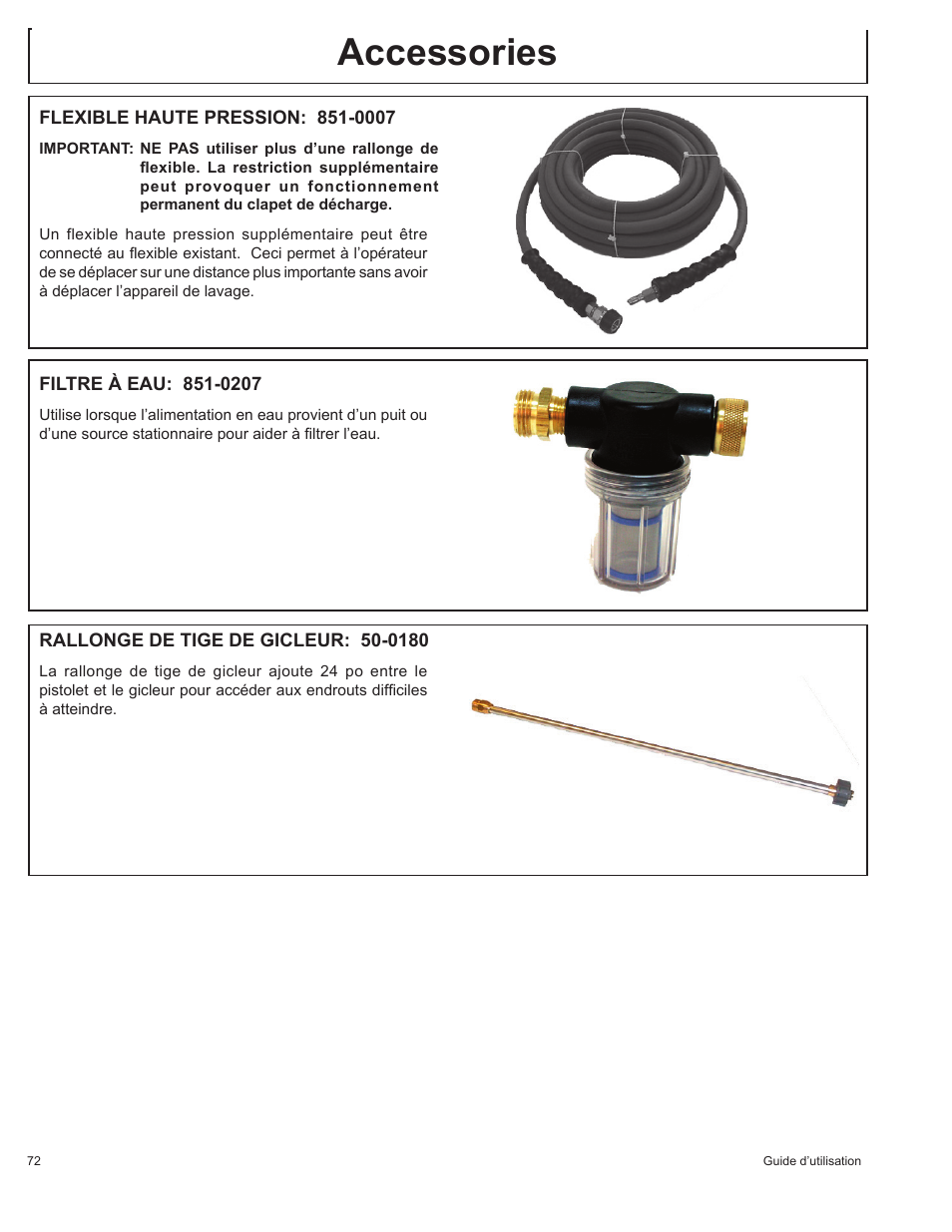 Accessories | John Deere HR1250E1 User Manual | Page 72 / 116