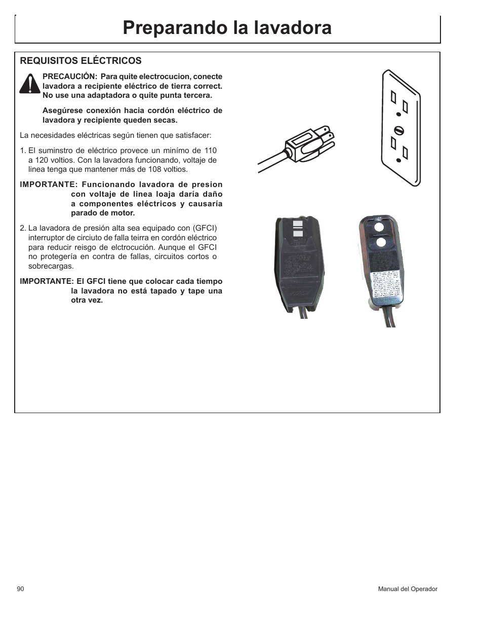 Preparando la lavadora | John Deere HR1250E1 User Manual | Page 90 / 116