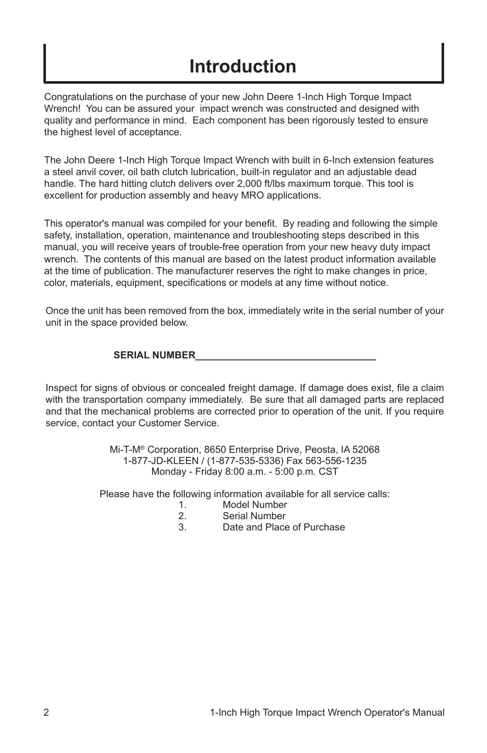 Introduction | John Deere AT-3107-J User Manual | Page 2 / 32