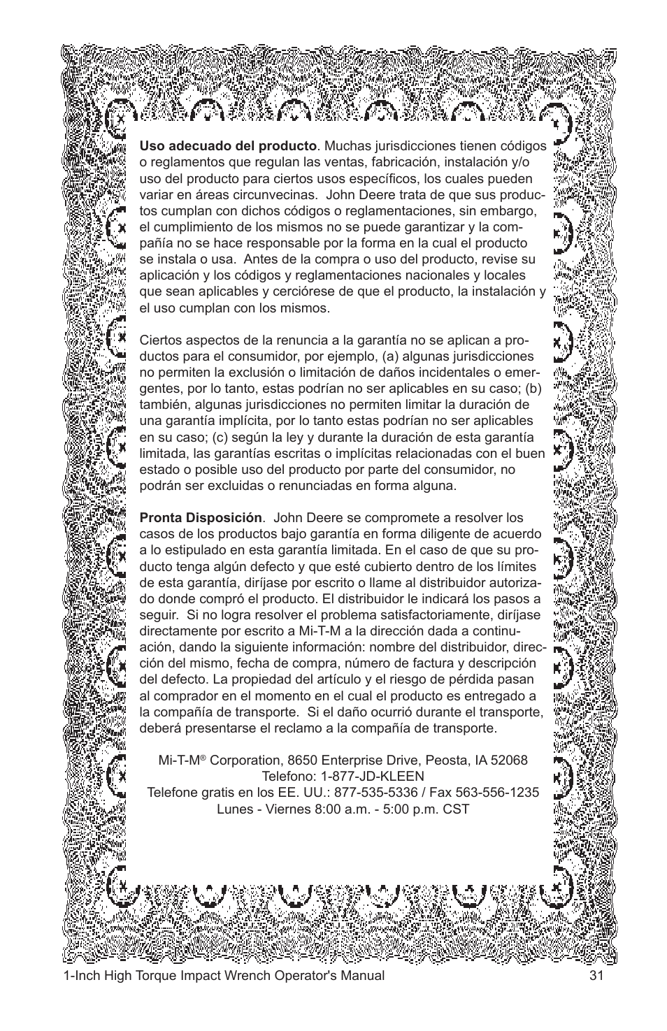 John Deere AT-3107-J User Manual | Page 31 / 32