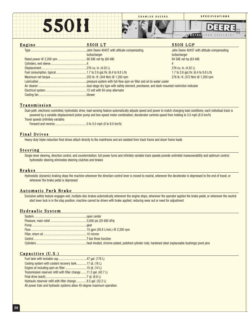 John Deere 550H LT User Manual | 5 pages