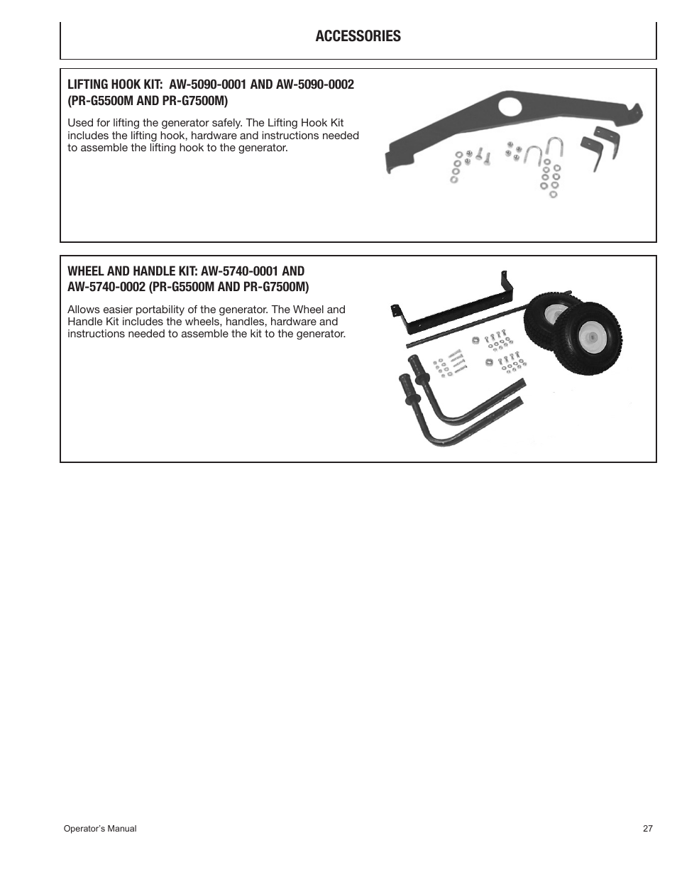 Accessories | John Deere PR-G7500M User Manual | Page 27 / 92