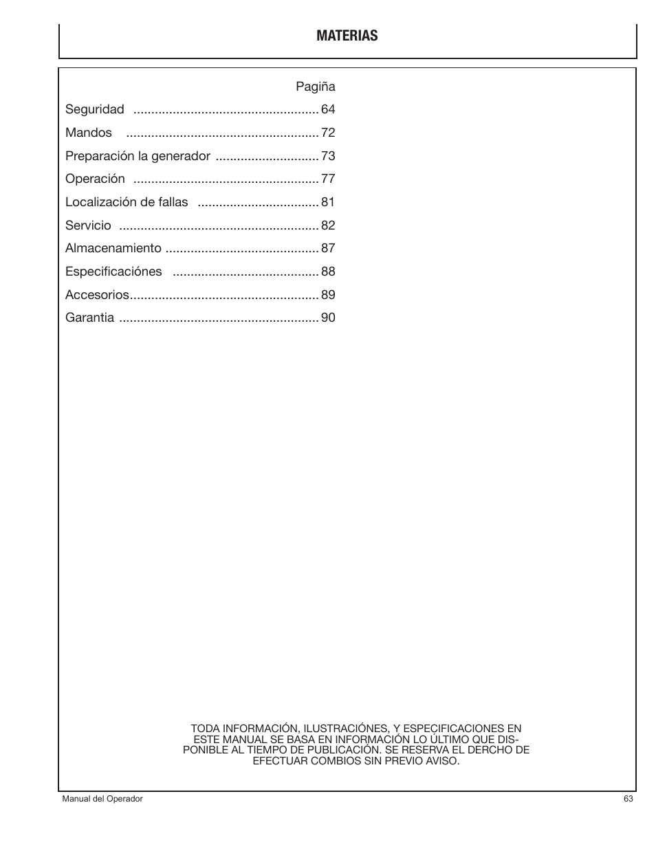 Materias | John Deere PR-G7500M User Manual | Page 63 / 92