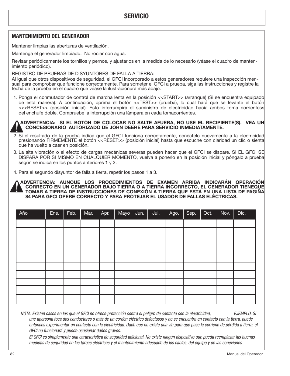 Servicio | John Deere PR-G7500M User Manual | Page 82 / 92