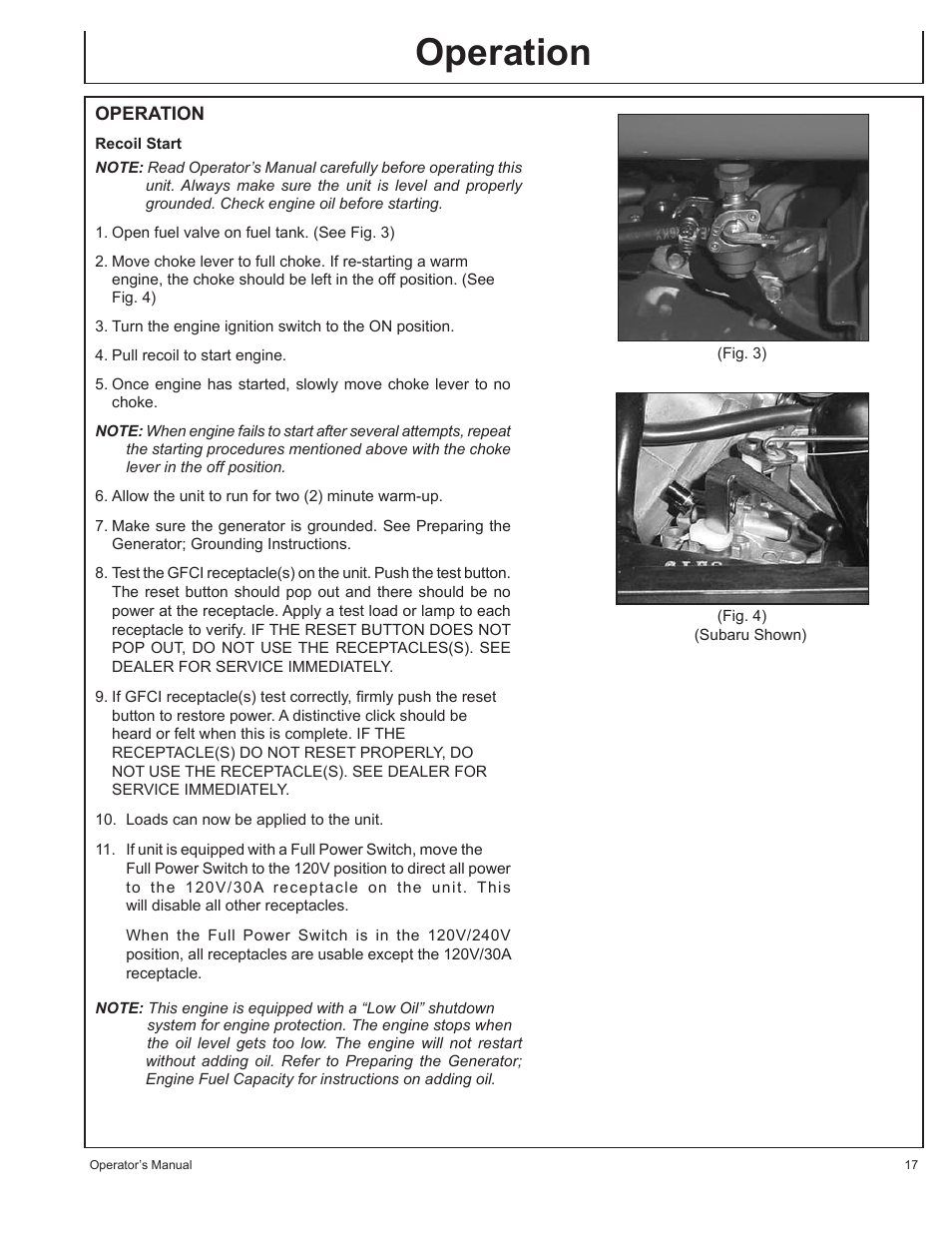 Operation | John Deere AC-G4010S User Manual | Page 17 / 98