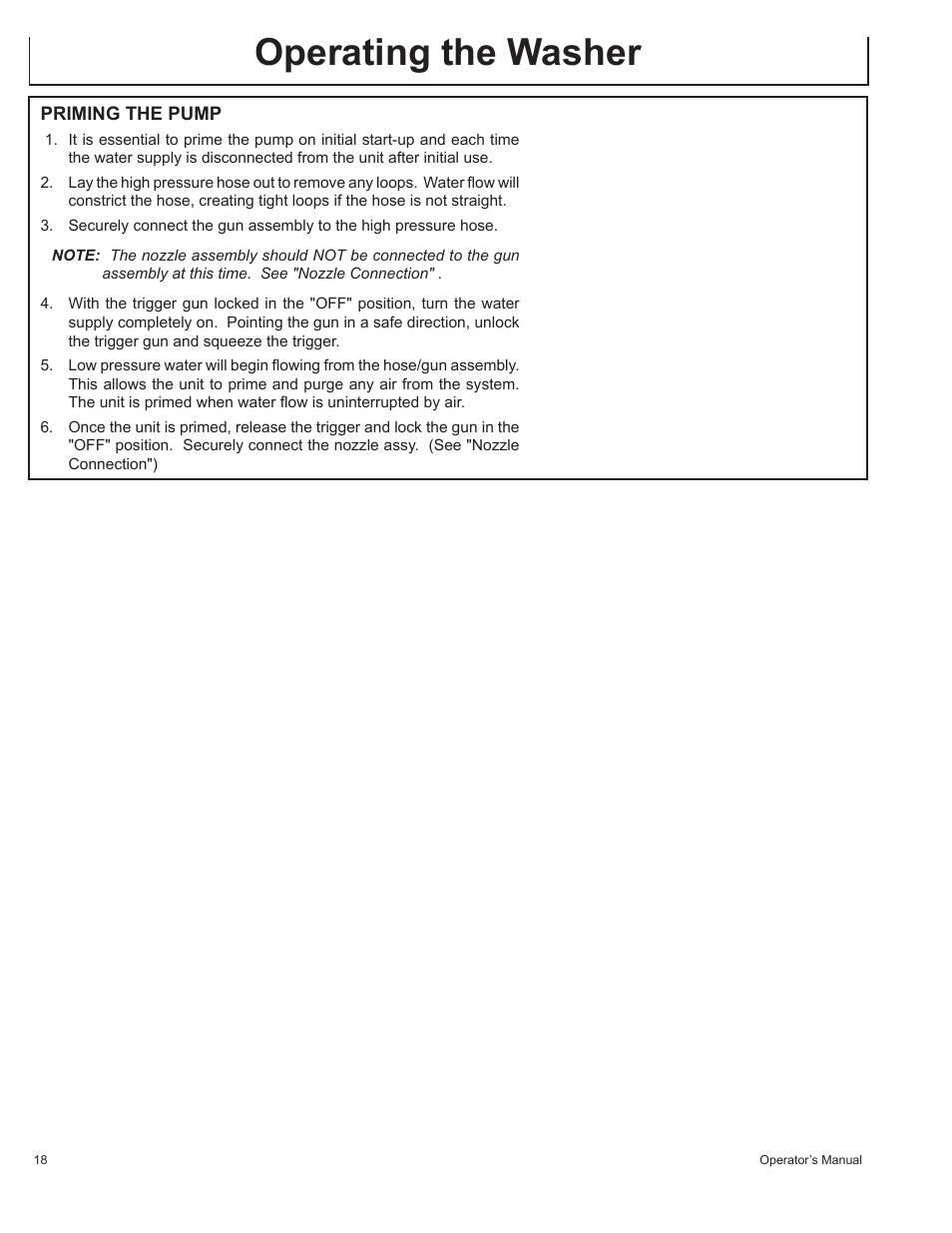 Operating the washer | John Deere AC-2500E User Manual | Page 18 / 64