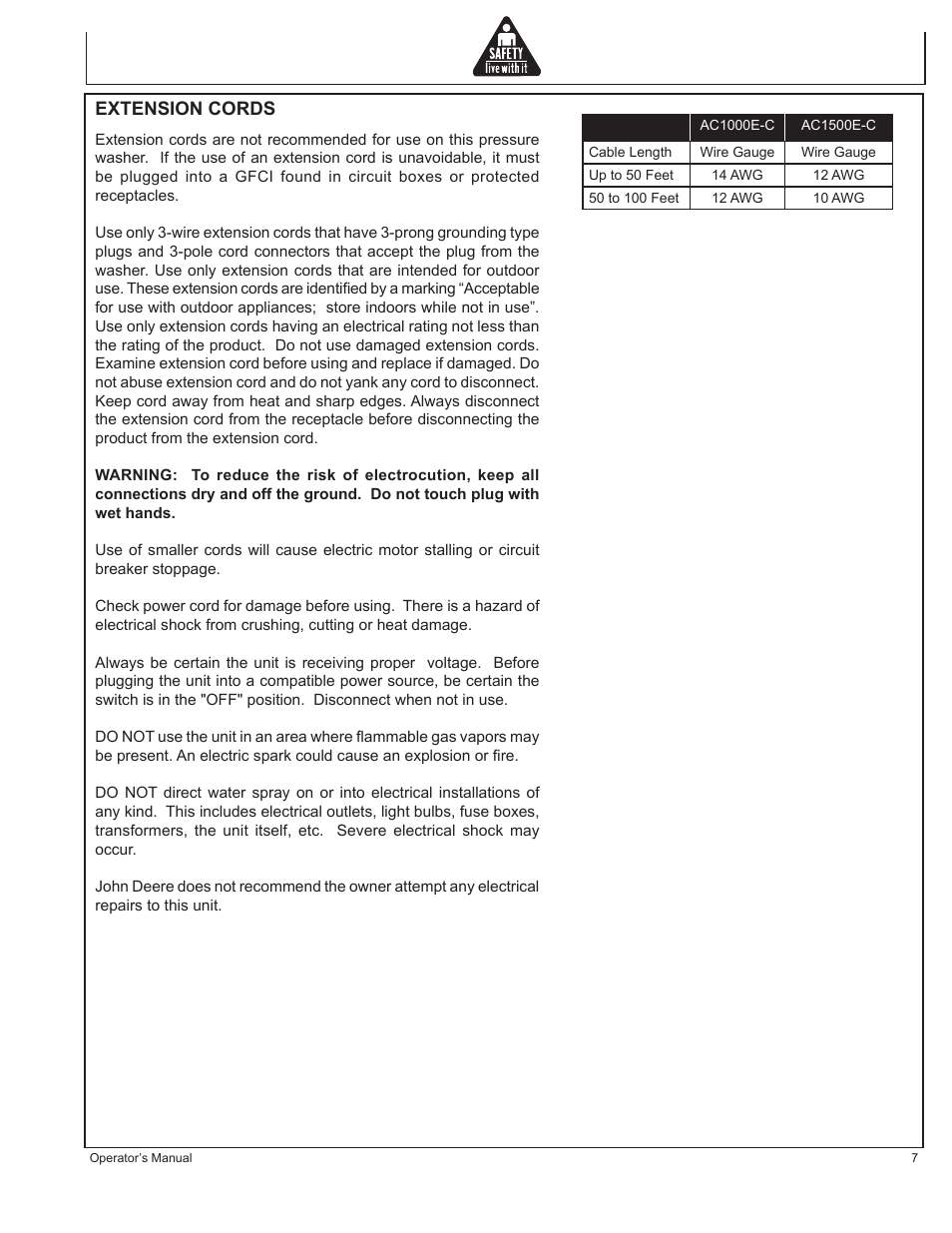 John Deere AC-2500E User Manual | Page 7 / 64