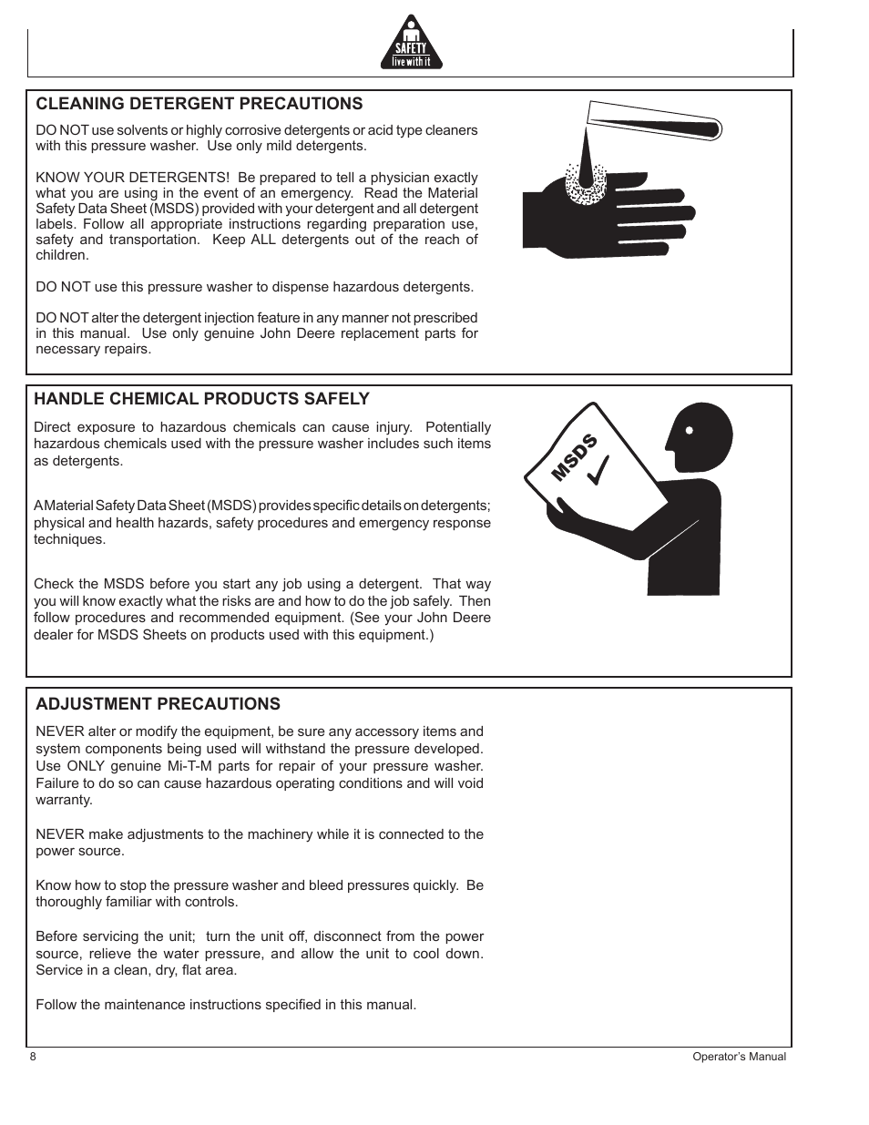 Msds | John Deere AC-2500E User Manual | Page 8 / 64