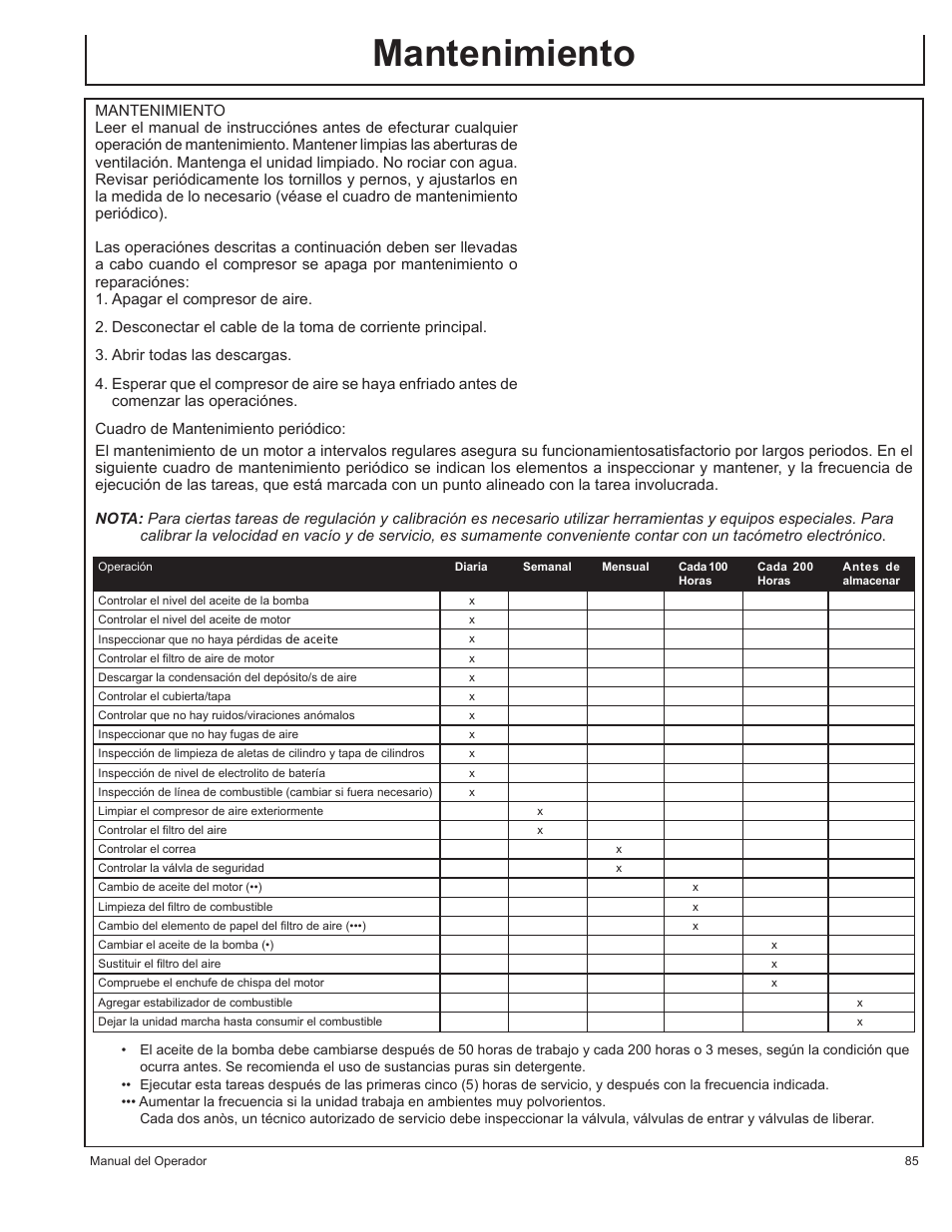 Mantenimiento | John Deere AC1-CG16H User Manual | Page 85 / 92