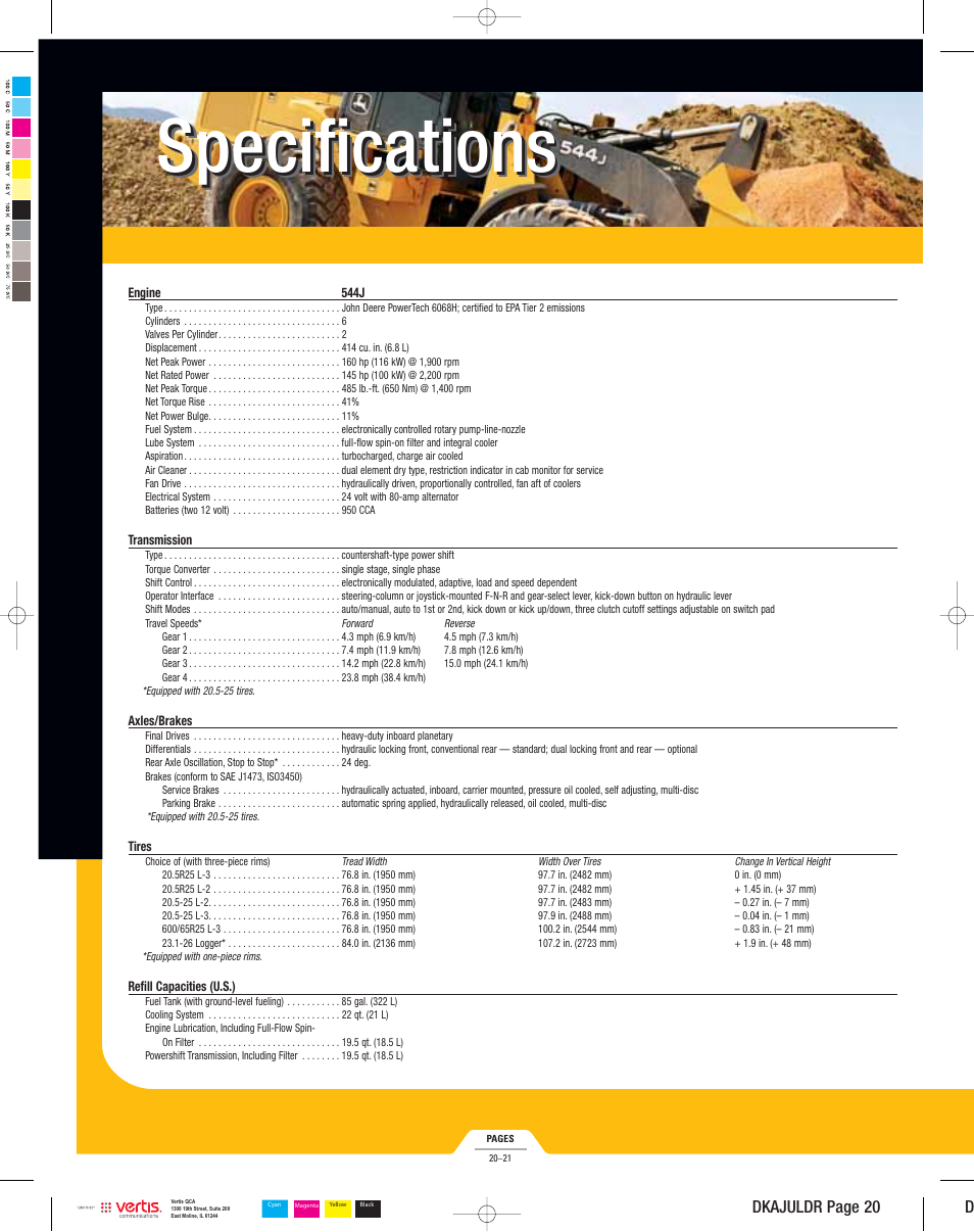 Specifications | John Deere 624J User Manual | Page 20 / 32