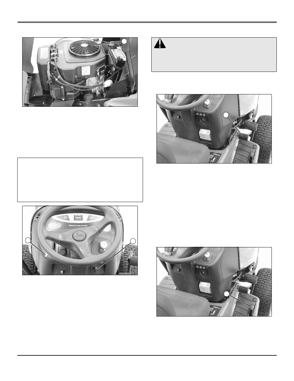 Idling engine, Stopping engine, Using and stopping automatic transmission | Operating | John Deere GT2554 User Manual | Page 21 / 56