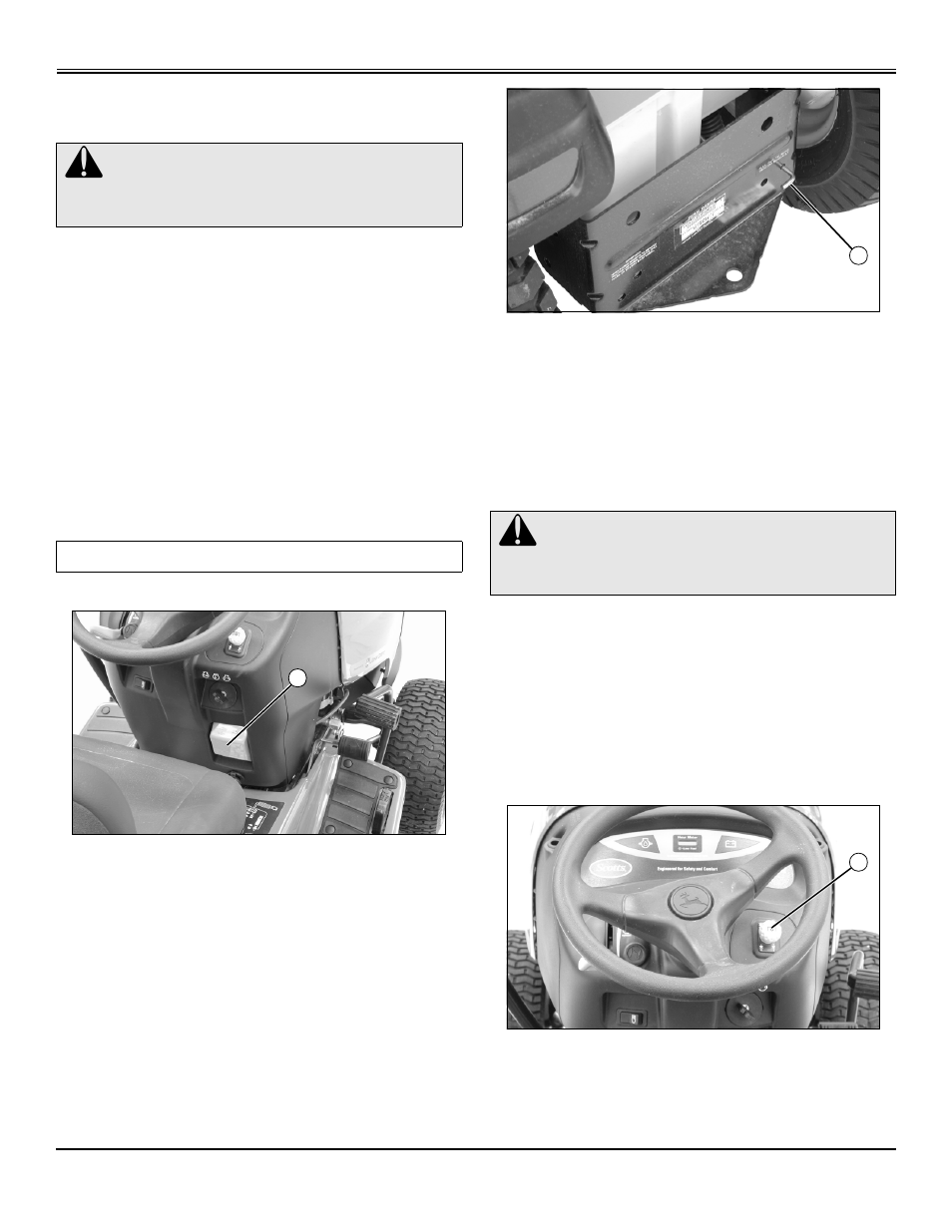Pushing machine, Using reverse implement option, Operating | John Deere GT2554 User Manual | Page 23 / 56