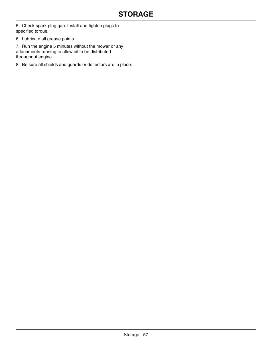 Storage | John Deere L2048 User Manual | Page 61 / 76