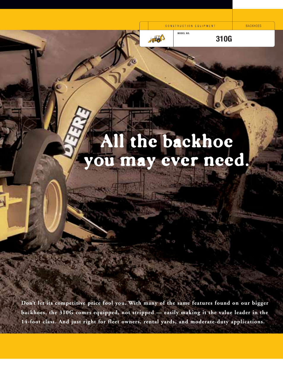 All the backhoe you may ever need | John Deere 310SG User Manual | Page 3 / 24