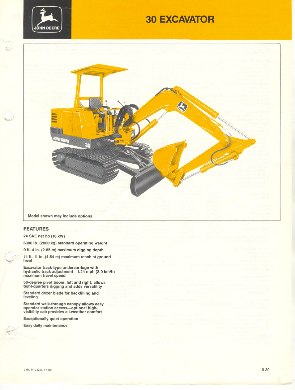 John Deere 30 User Manual | 5 pages