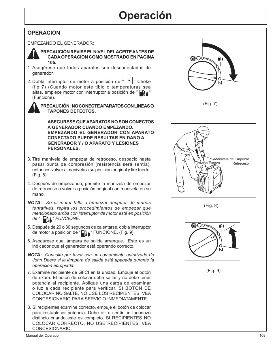 Operación | John Deere HR-G1100 User Manual | Page 109 / 124