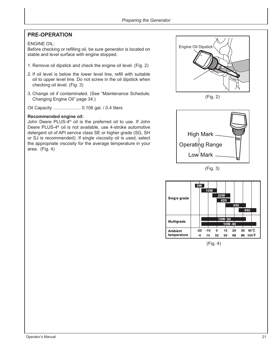 Pre-operation | John Deere HR-G1100 User Manual | Page 21 / 124