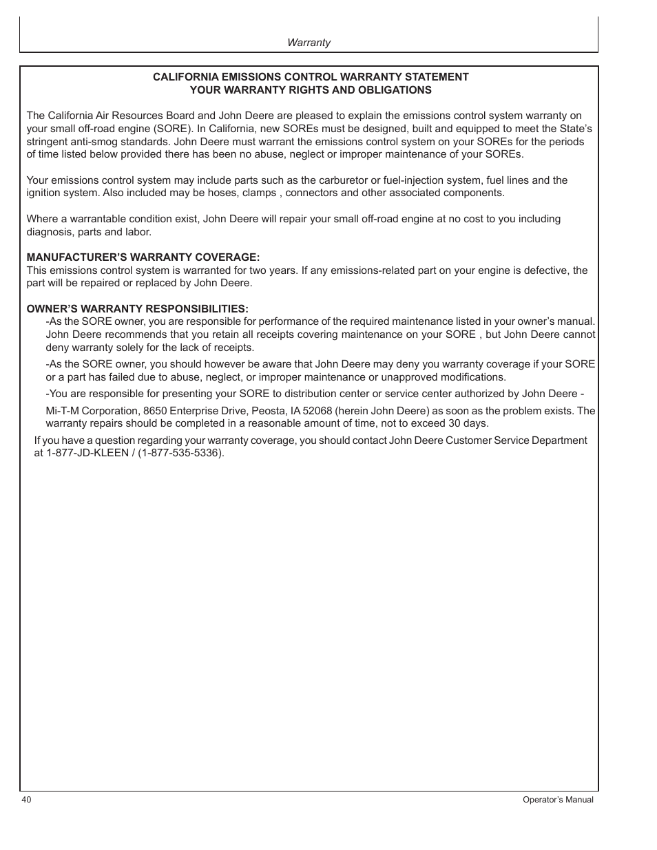 John Deere HR-G1100 User Manual | Page 40 / 124