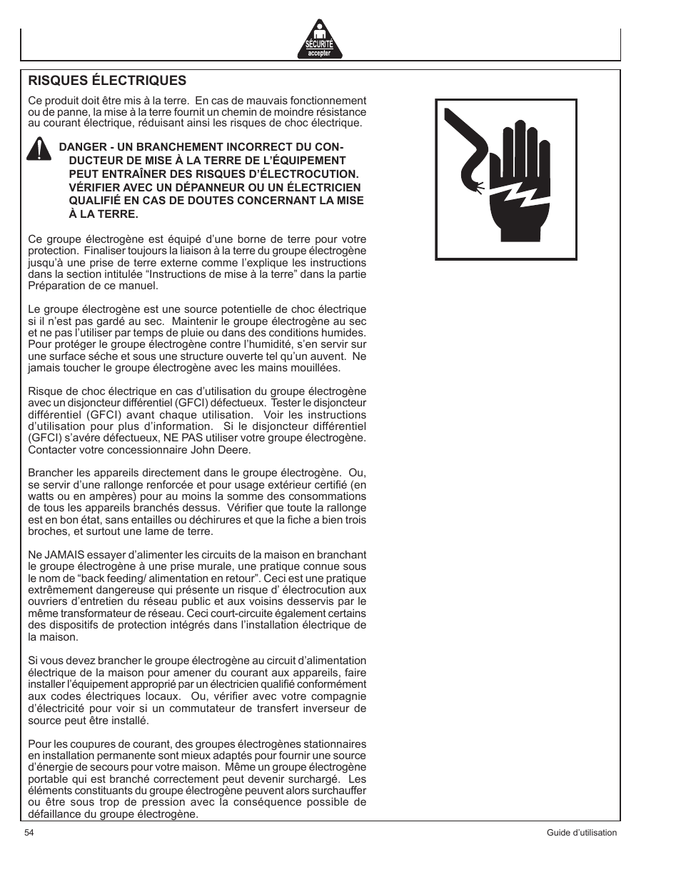 John Deere HR-G1100 User Manual | Page 54 / 124