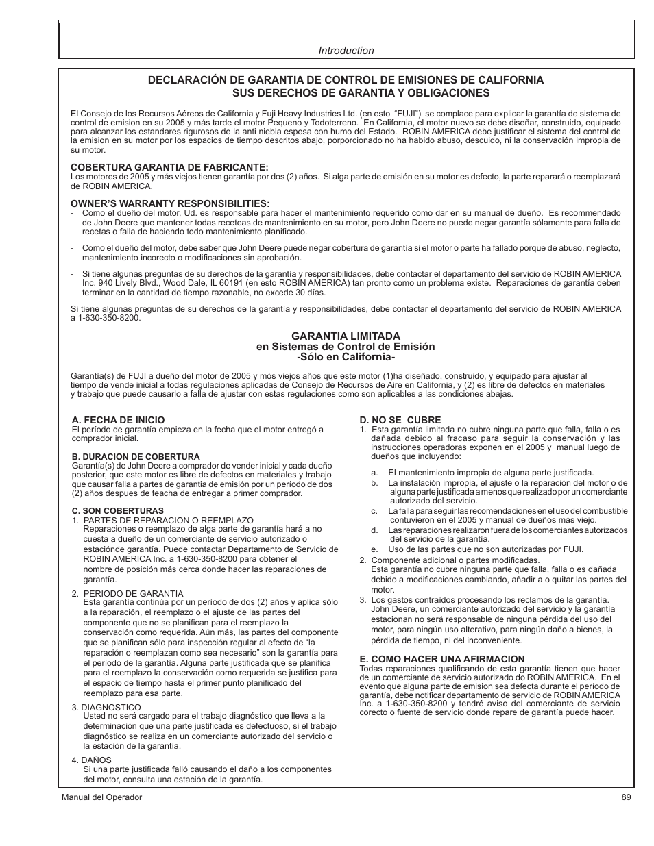 John Deere HR-G1100 User Manual | Page 89 / 124