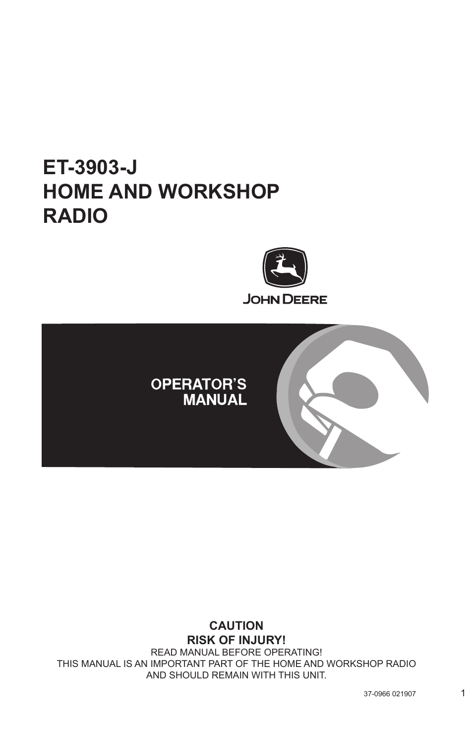 John Deere ET-3903-J User Manual | 28 pages