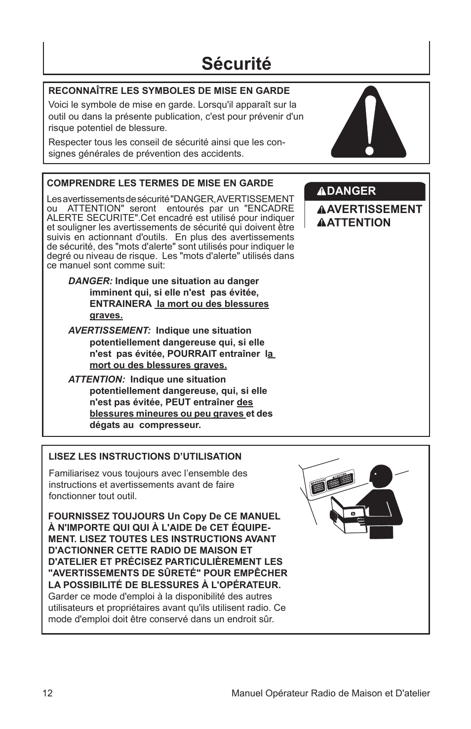 Sécurité | John Deere ET-3903-J User Manual | Page 12 / 28