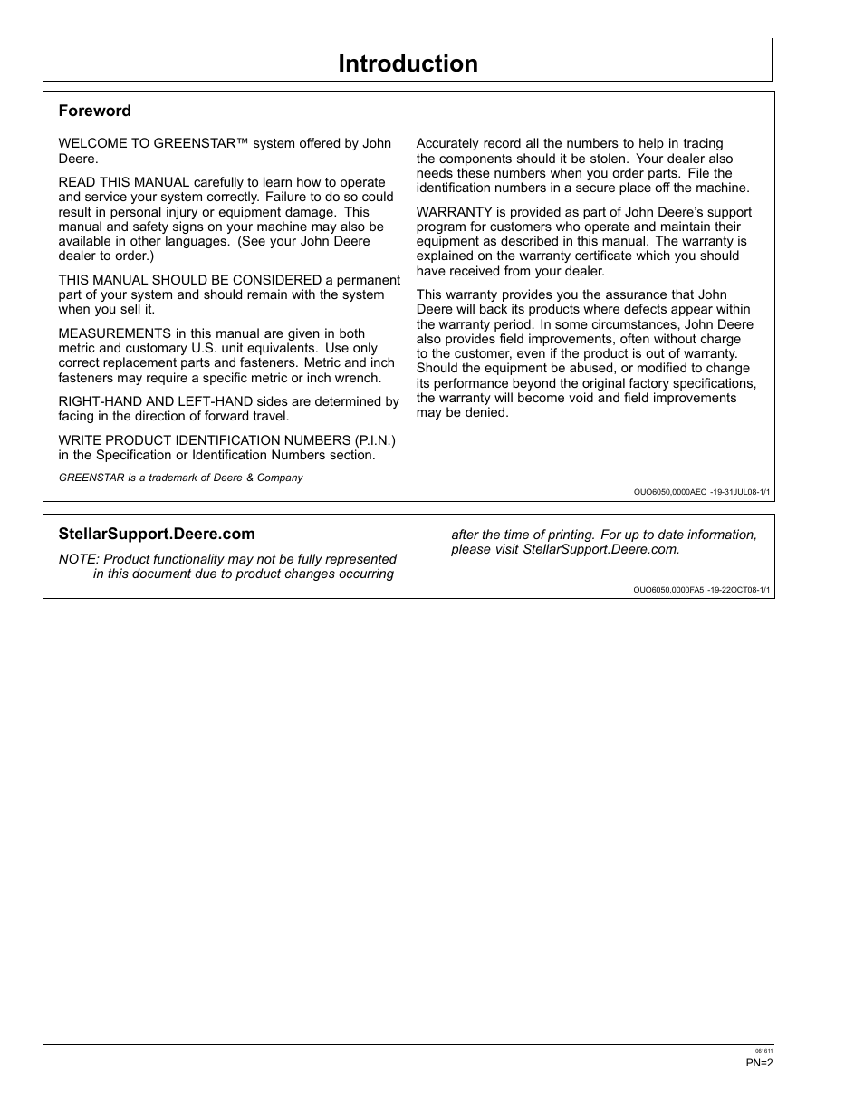 Introduction | John Deere SURFACE WATER PRO OMPFP11362 User Manual | Page 2 / 60