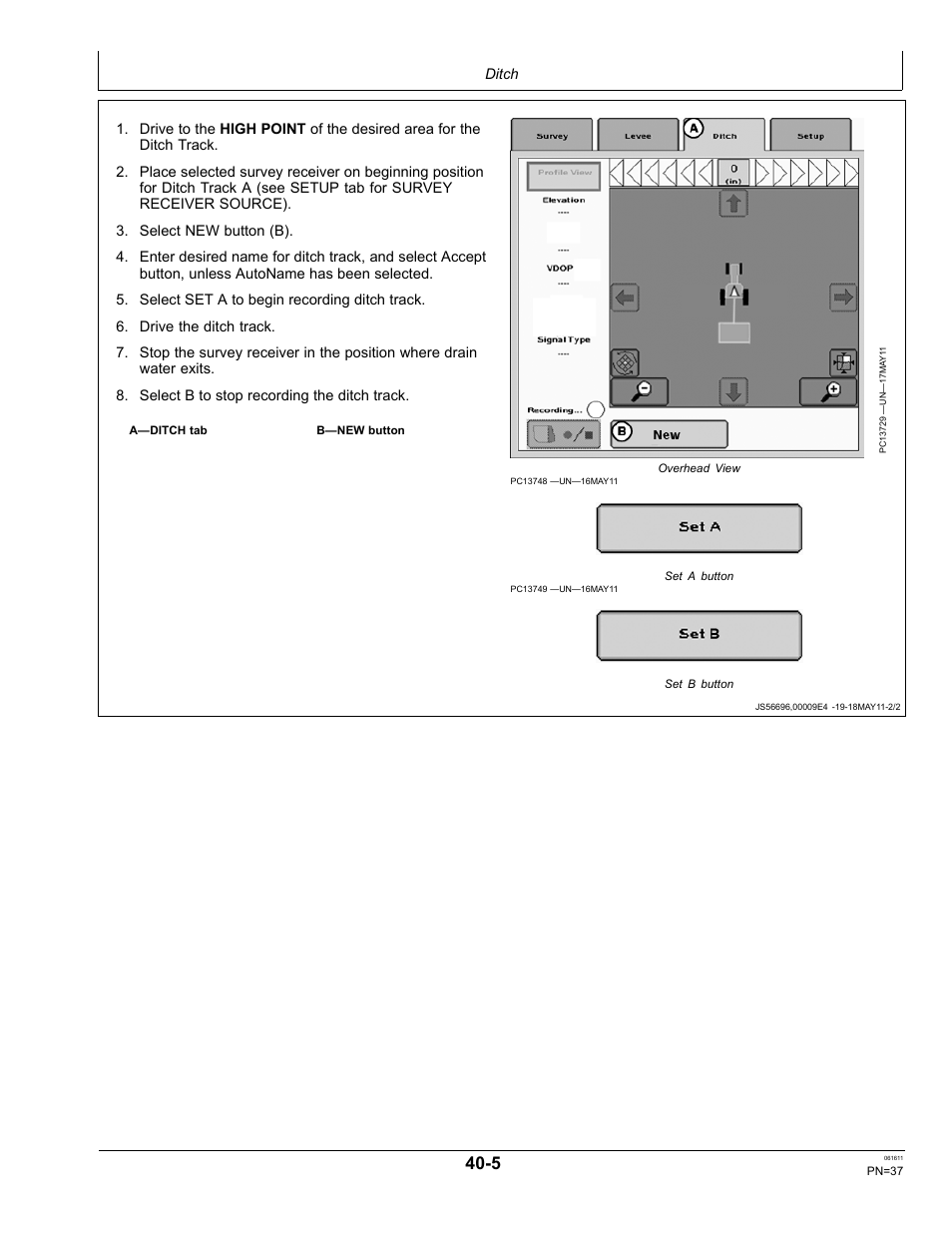 Modify ditch track | John Deere SURFACE WATER PRO OMPFP11362 User Manual | Page 37 / 60