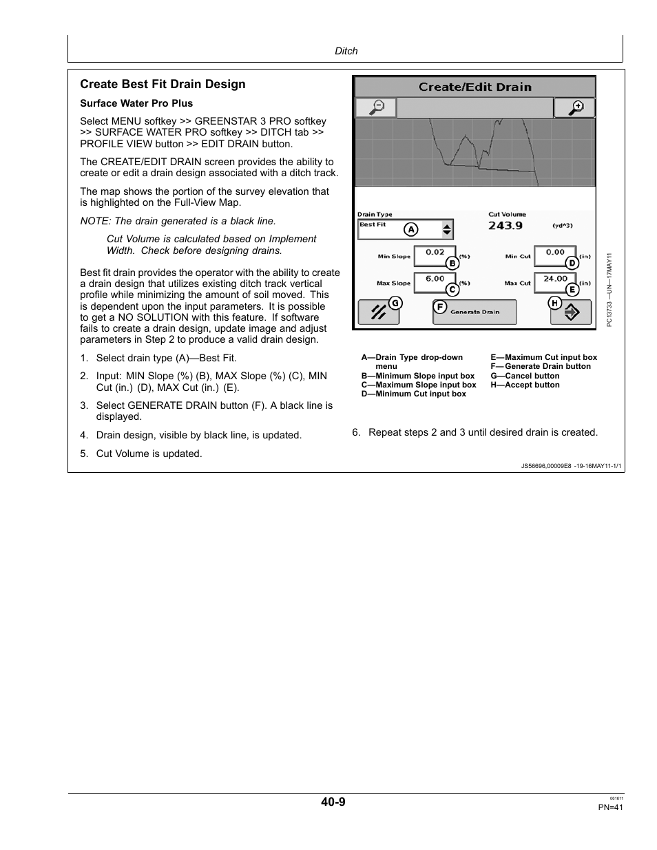 Create best fit drain design | John Deere SURFACE WATER PRO OMPFP11362 User Manual | Page 41 / 60
