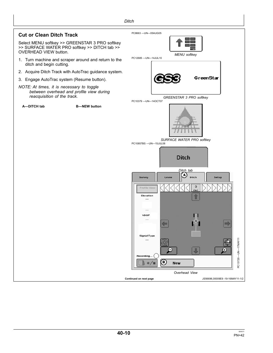 Cut or clean ditch track | John Deere SURFACE WATER PRO OMPFP11362 User Manual | Page 42 / 60