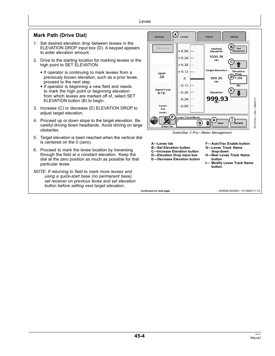 Mark path (drive dial) | John Deere SURFACE WATER PRO OMPFP11362 User Manual | Page 47 / 60