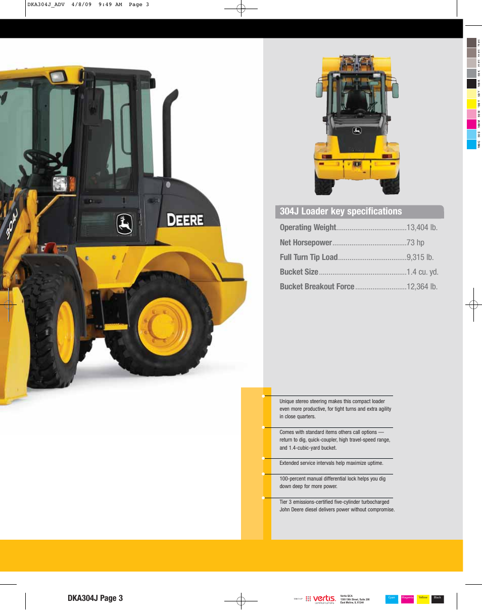 Dka304j_003, 304j loader key specifications, Dka304j page 3 | John Deere 304J User Manual | Page 3 / 18