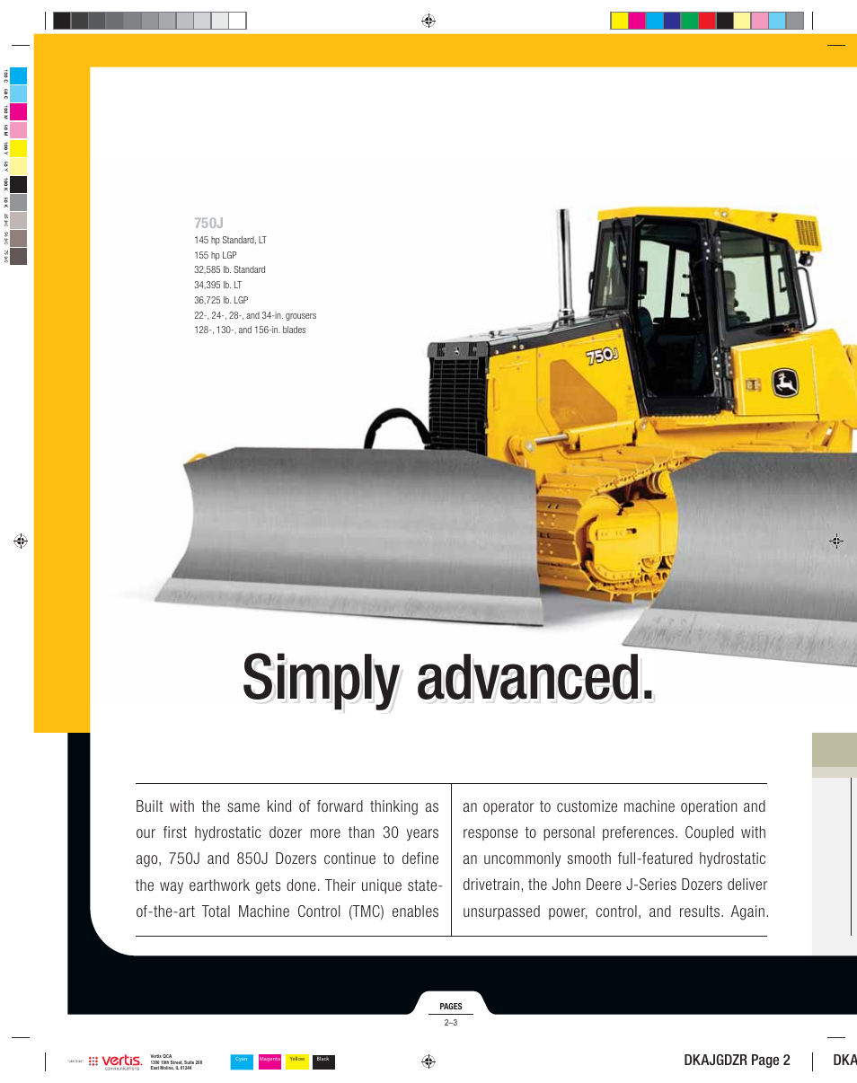 Simply advanced | John Deere J DOZERS 850J User Manual | Page 2 / 24