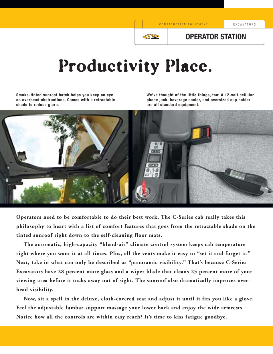 Productivity place, Operator station | John Deere 120C User Manual | Page 7 / 16