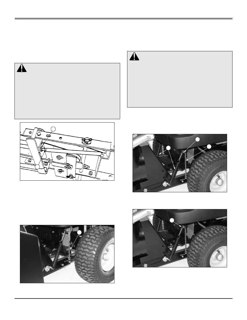Adjusting lift height, Adjusting lift assist springs, Operating | John Deere OMGX10742 J9 User Manual | Page 22 / 35