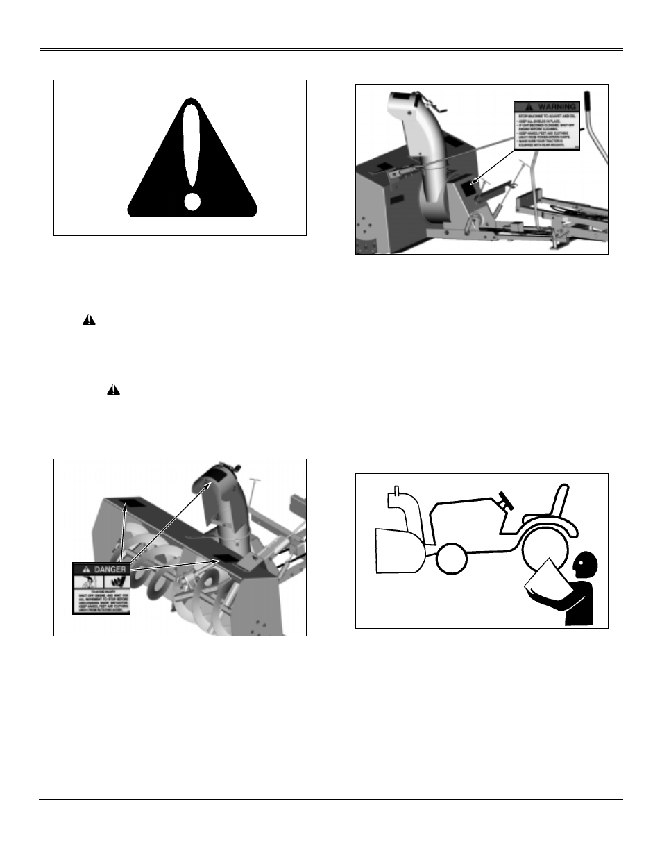 Safety decals; labels, safety, Understanding the machine safety labels, Danger | Warning, Operating safety; safety, operating, Safety | John Deere OMGX10742 J9 User Manual | Page 5 / 35