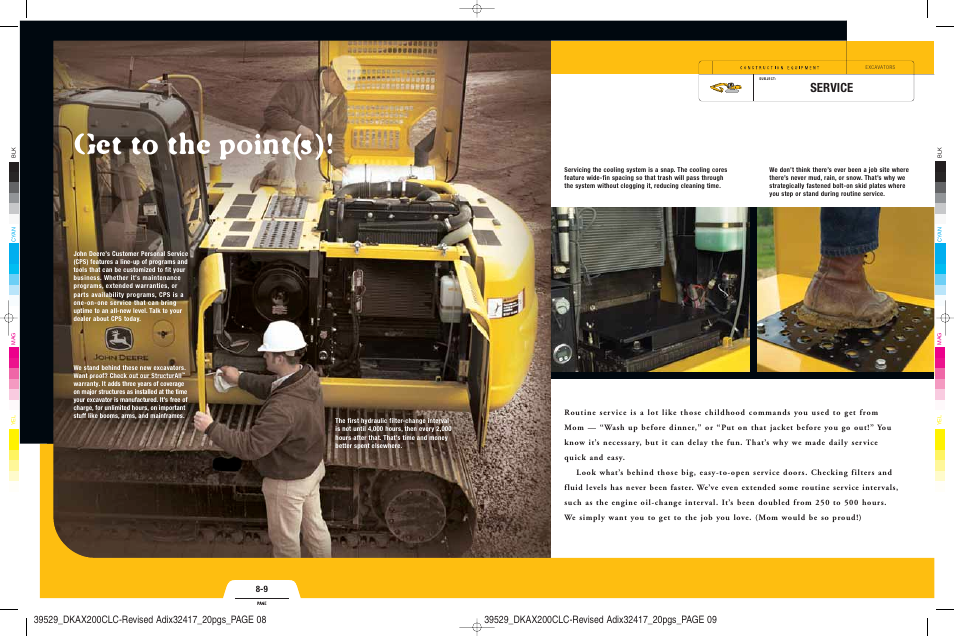 Get to the point(s), Service | John Deere 200CLC User Manual | Page 5 / 11